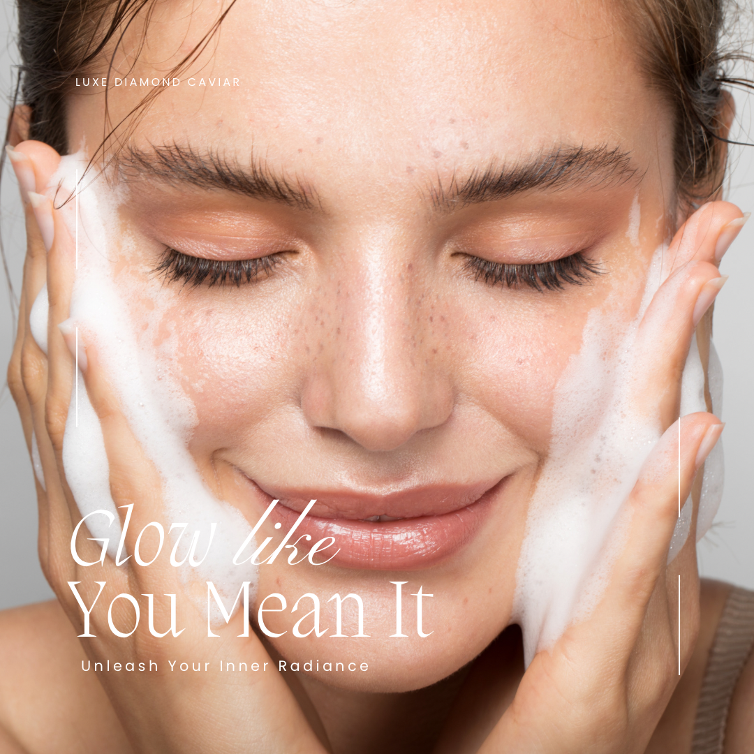 Luxe Diamond Caviar Beauty Cleansing Foam - Anti-Aging With Caviar Extract Collagen, Daily Anti-Wrinkle Face Cleanser, Hydrating & Tightening Pores - Vegan & Paraben-Free