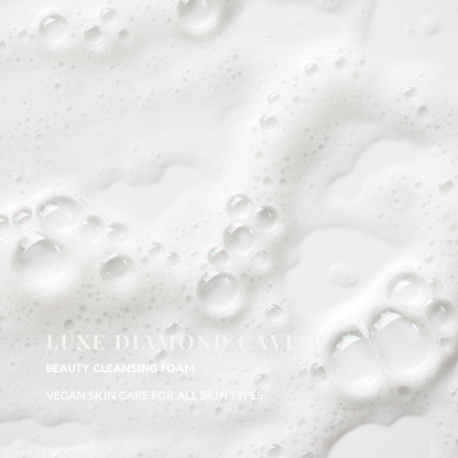 Luxe Diamond Caviar Beauty Cleansing Foam - Anti-Aging With Caviar Extract Collagen, Daily Anti-Wrinkle Face Cleanser, Hydrating & Tightening Pores - Vegan & Paraben-Free