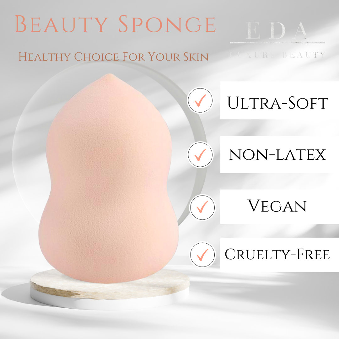 Beige | Ultra-Soft | Smooth | Gourd Shape | Makeup Blender | Applicator | Vegan | Latex-Free | Beauty Sponge
