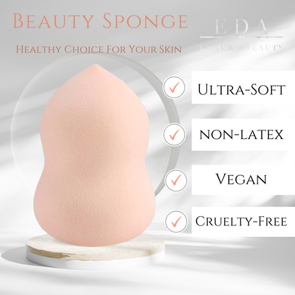 Beige | Ultra-Soft | Smooth | Gourd Shape | Makeup Blender | Applicator | Vegan | Latex-Free | Beauty Sponge
