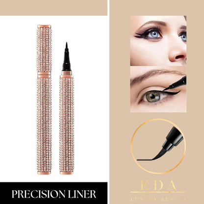 Black Mascara and Liquid Eyeliner Set, Waterproof 4D Silk Fiber Eye Makeup Duo - Long Lasting Lift & Curl for Lashes and High Pigmented Smudge-Proof Eye Liner