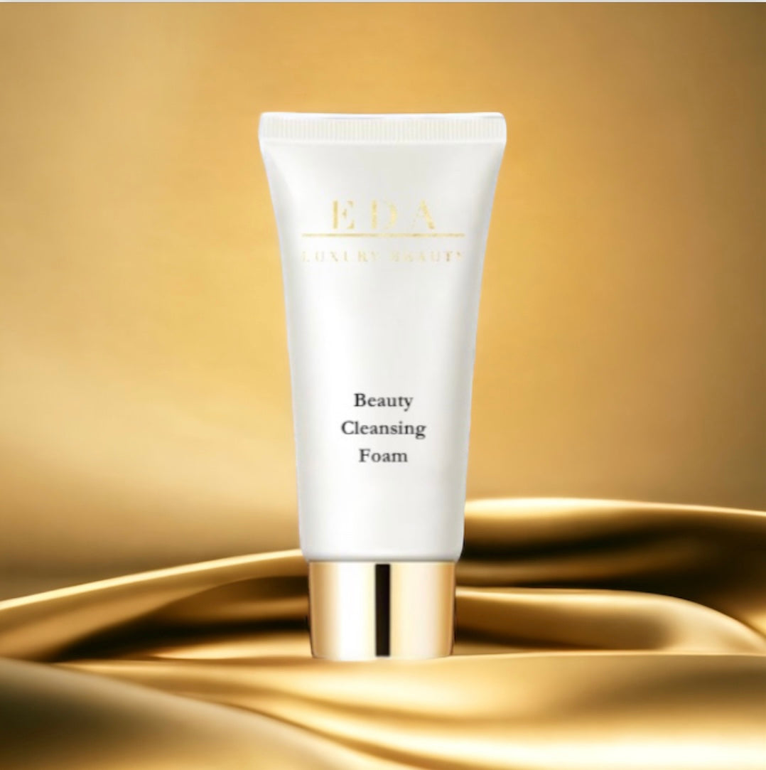 Luxe Diamond Caviar Beauty Cleansing Foam - Anti-Aging With Caviar Extract Collagen, Daily Anti-Wrinkle Face Cleanser, Hydrating & Tightening Pores - Vegan & Paraben-Free