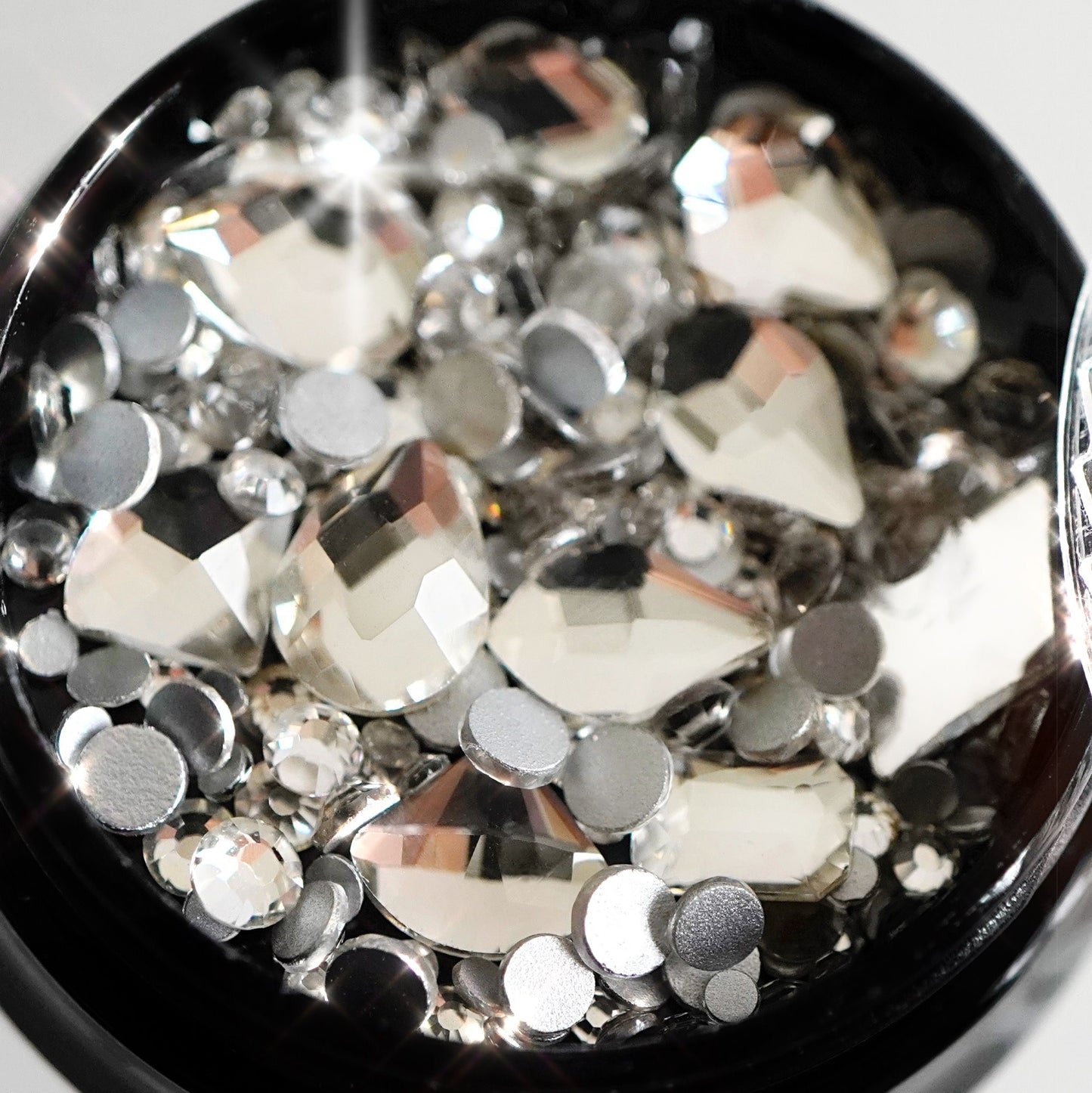 Diamond Crystals | Flatback | Gemstones | Rhinestones | 3D Nail Art & Decor Kit | 4-Pieces | Full Set