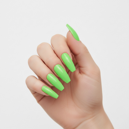 Minty Fierce | Green | Glossy | Ballerina | Extra Long | Reusable Press On Nails Set