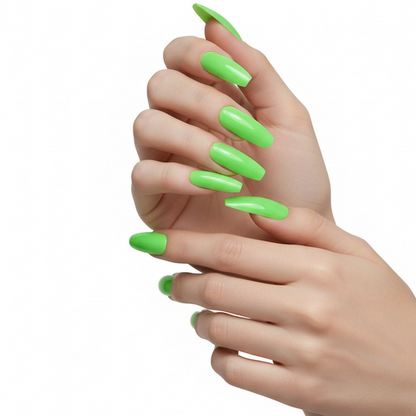 Minty Fierce | Green | Glossy | Ballerina | Extra Long | Reusable Press On Nails Set