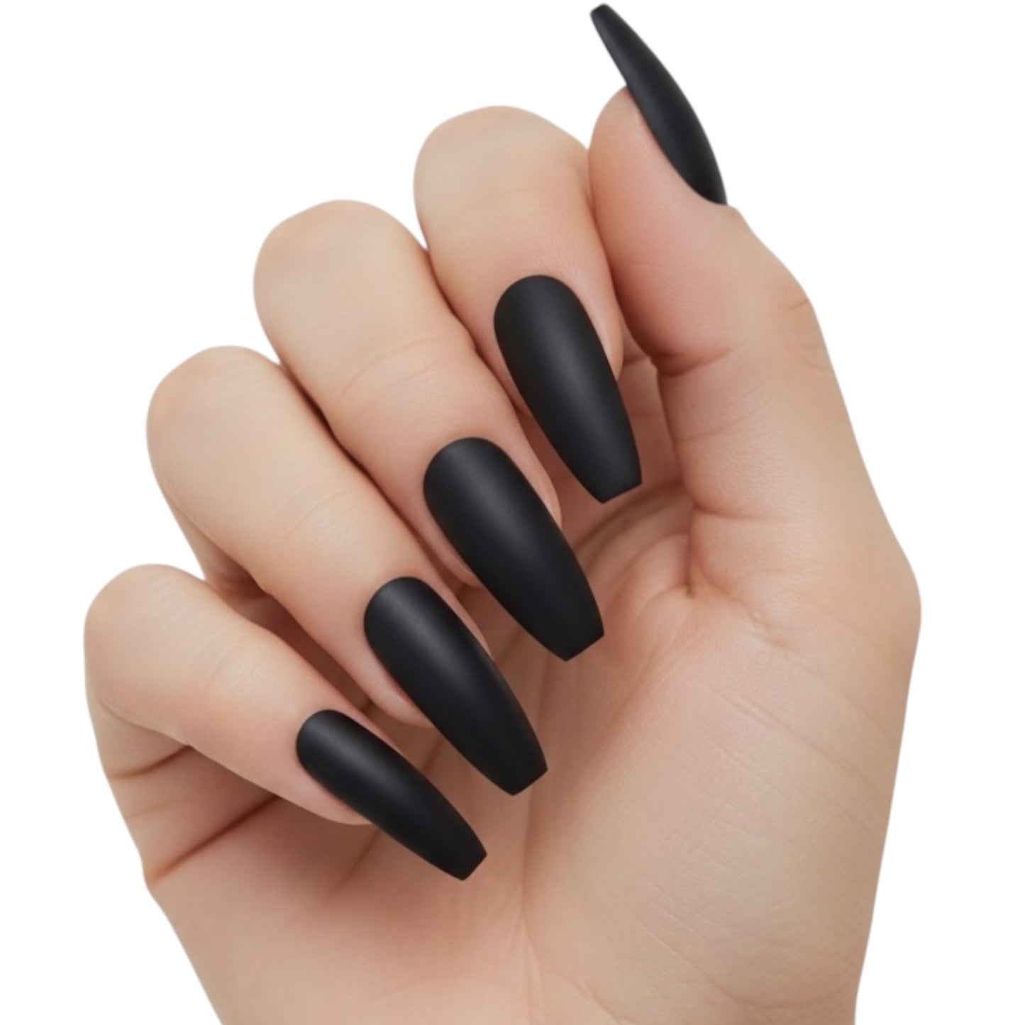Drama Queen | Black | Matte | Gothic Design | Ballerina | Extra Long | Reusable Press On Nails Set