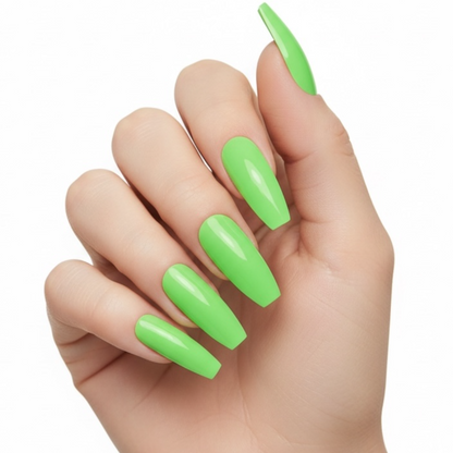Minty Fierce | Green | Glossy | Ballerina | Extra Long | Reusable Press On Nails Set